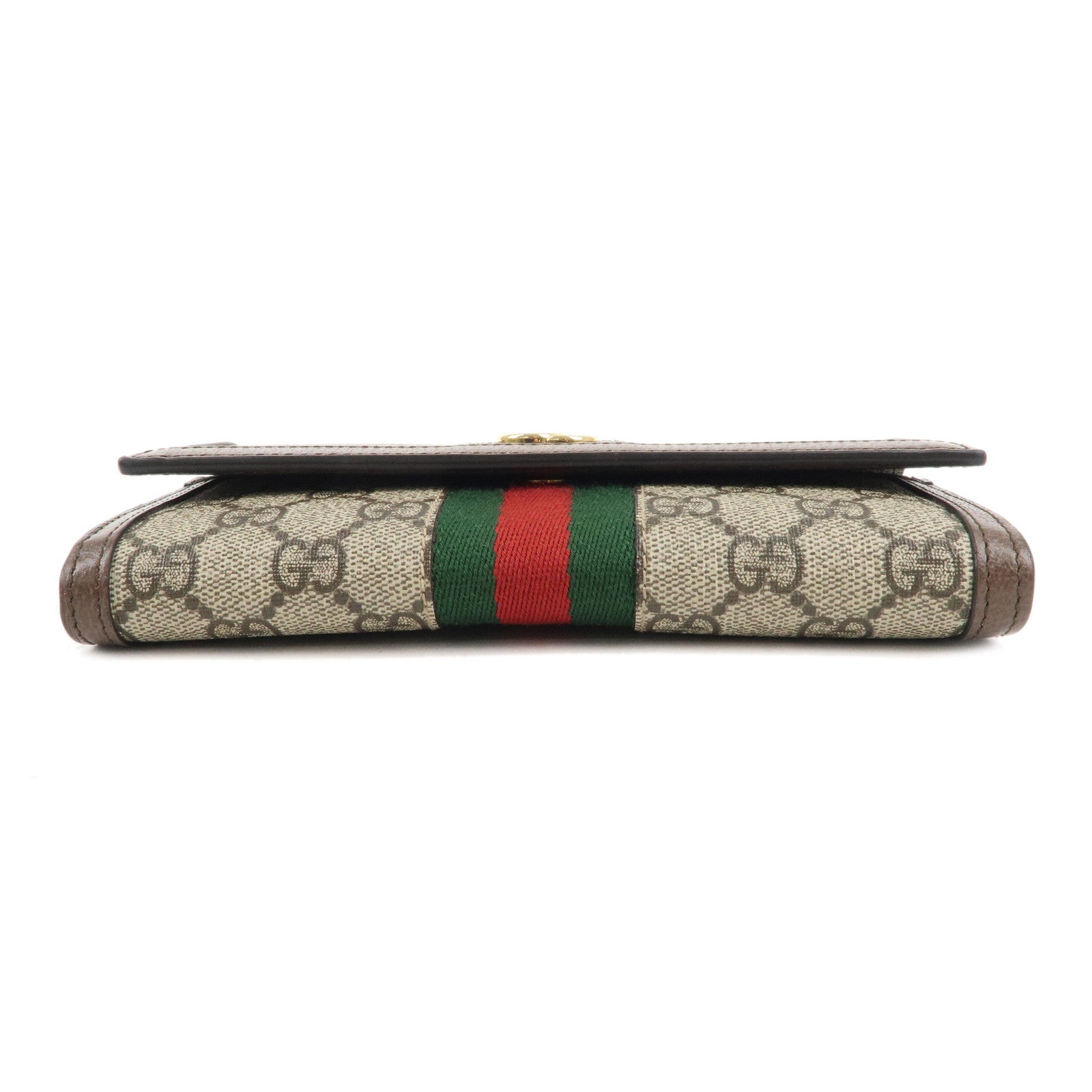 GUCCI Ophidia Sherry GG Canvas Leather Long Wallet Beige 523153