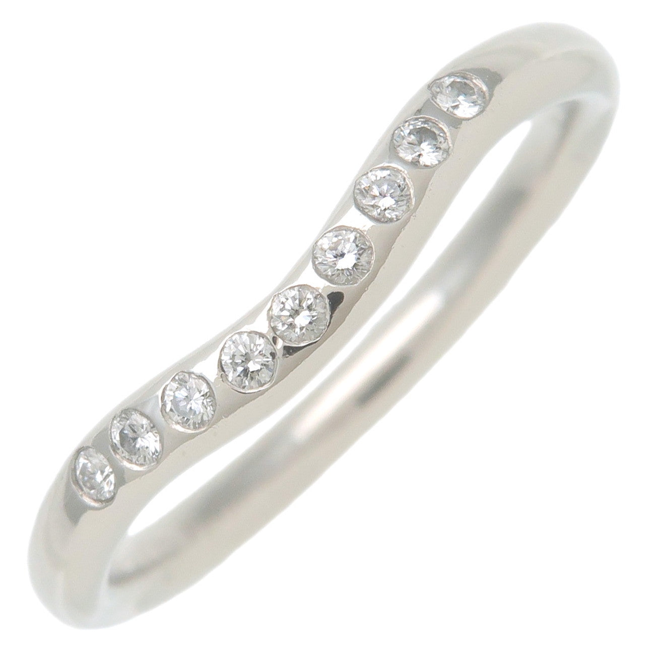 Tiffany&Co.-Curved-Band-Ring-9P-Diamond-PT950-Platinum-US4.5