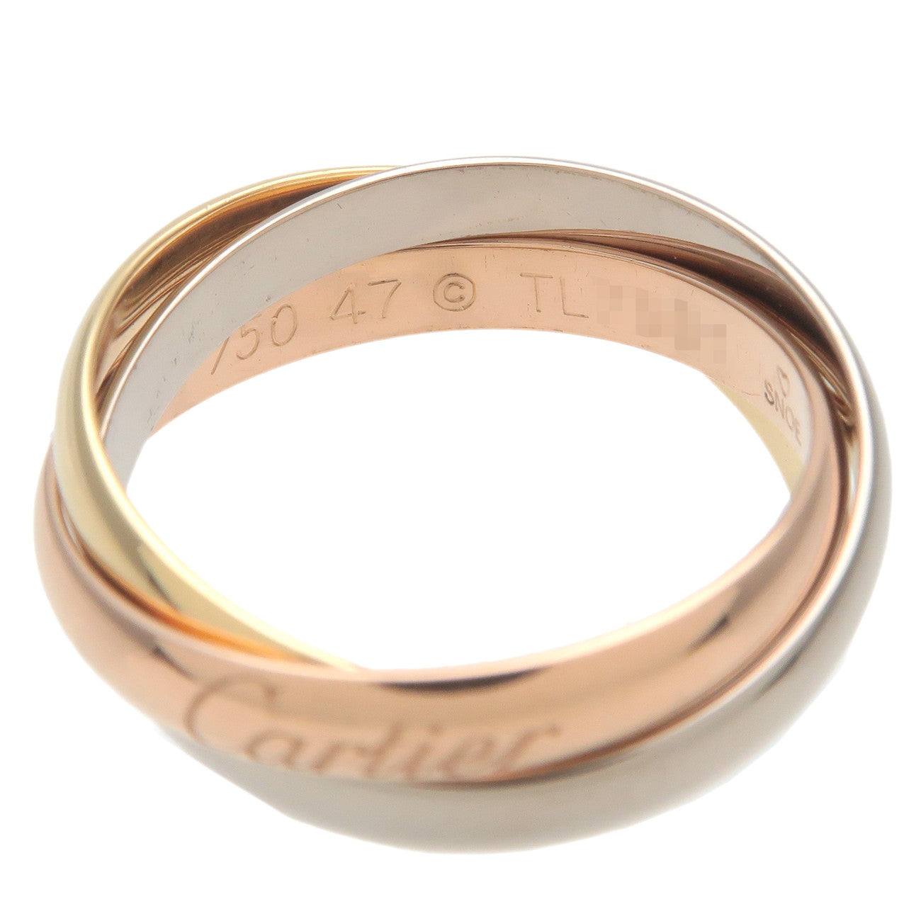 Cartier Trinity Ring SM K18 750YG/WG/PG #47 US4-4.5 EU47 HK9