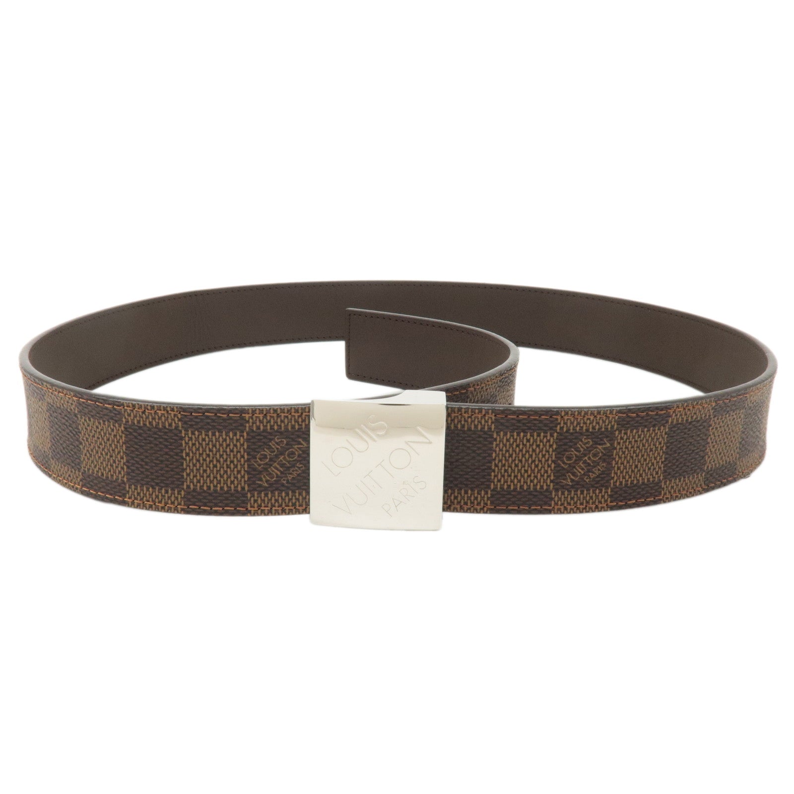 LOUIS-VUITTON-Damier-Ebene-Saint-Tulle-LV-Paris-Belt-80/32-M6945