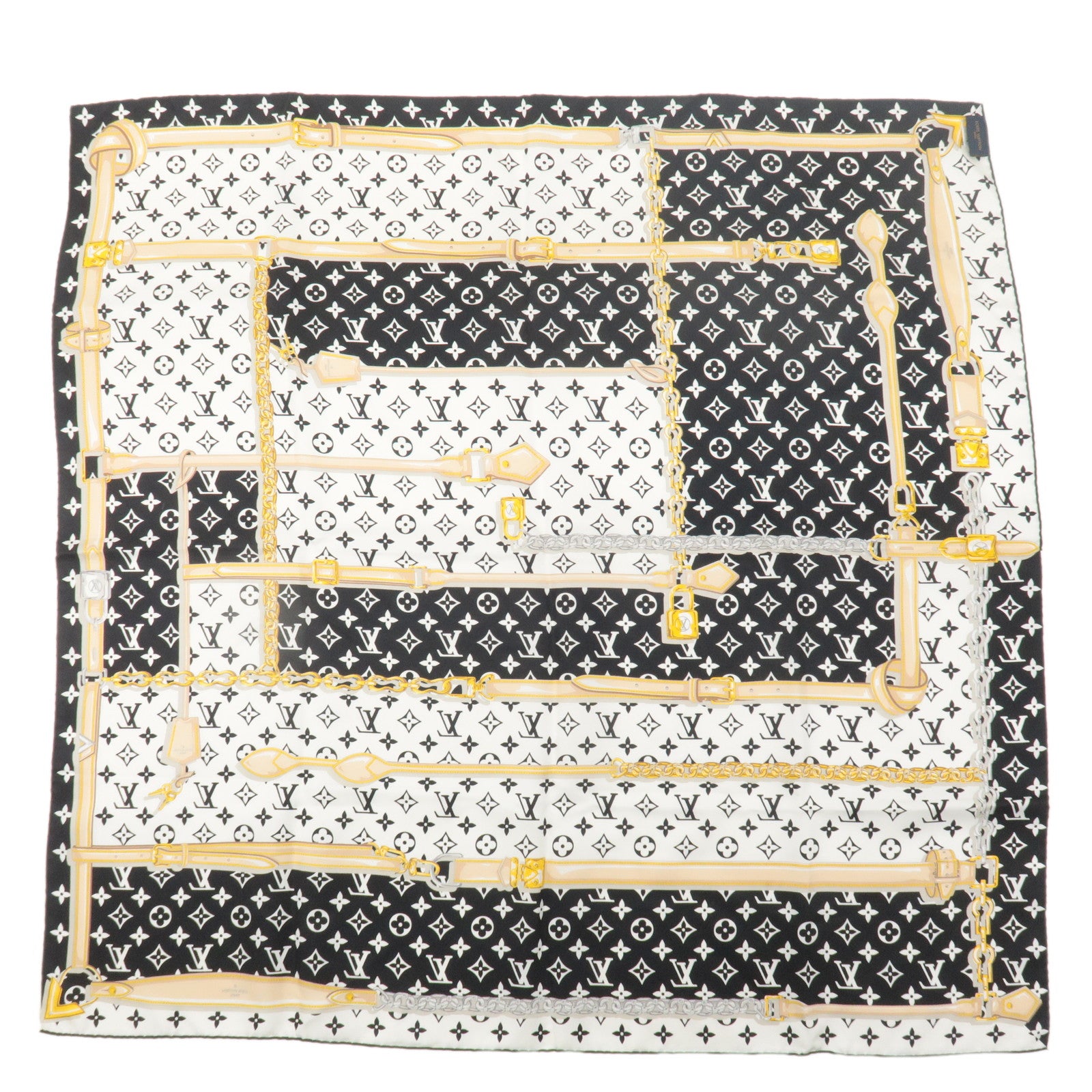 Louis Vuitton Carre Monogram Confidential Scarf Noir M78667