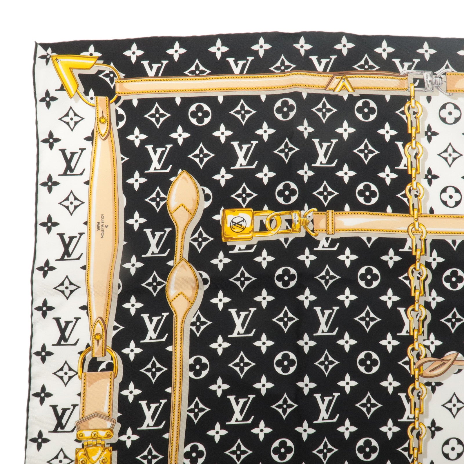 Louis Vuitton Carre Monogram Confidential Scarf Noir M78667