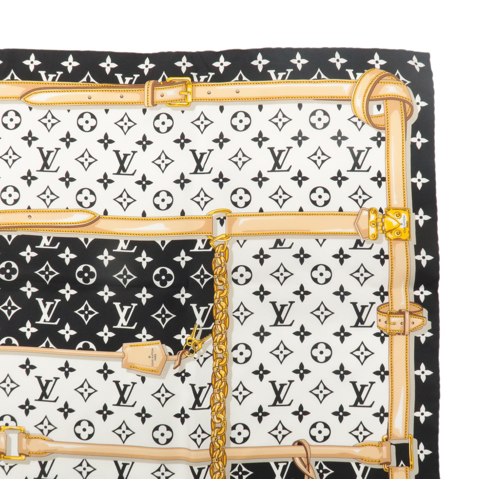 Louis Vuitton Carre Monogram Confidential Scarf Noir M78667