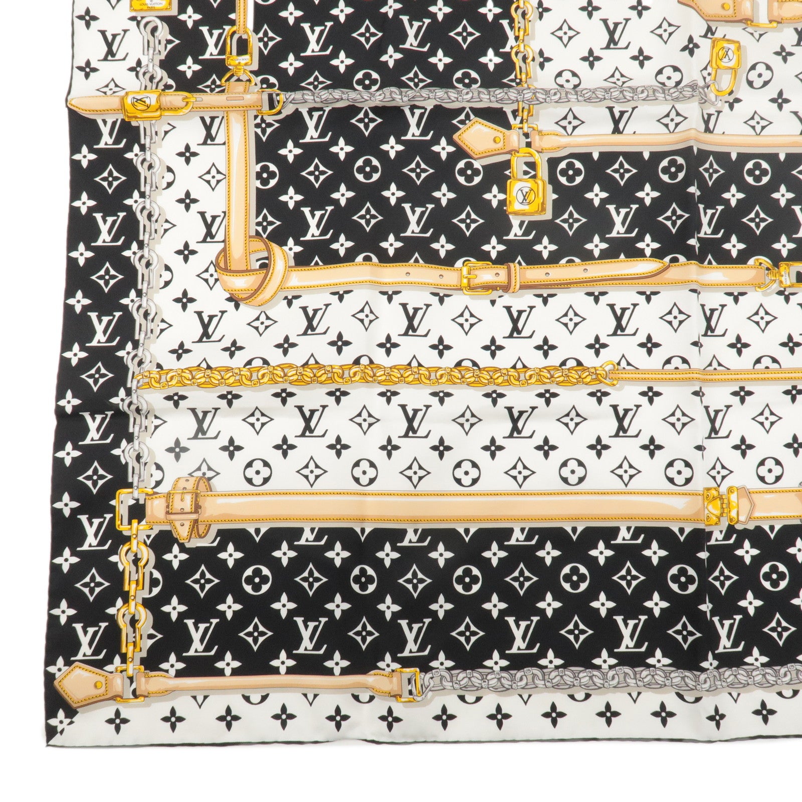 Louis Vuitton Carre Monogram Confidential Scarf Noir M78667