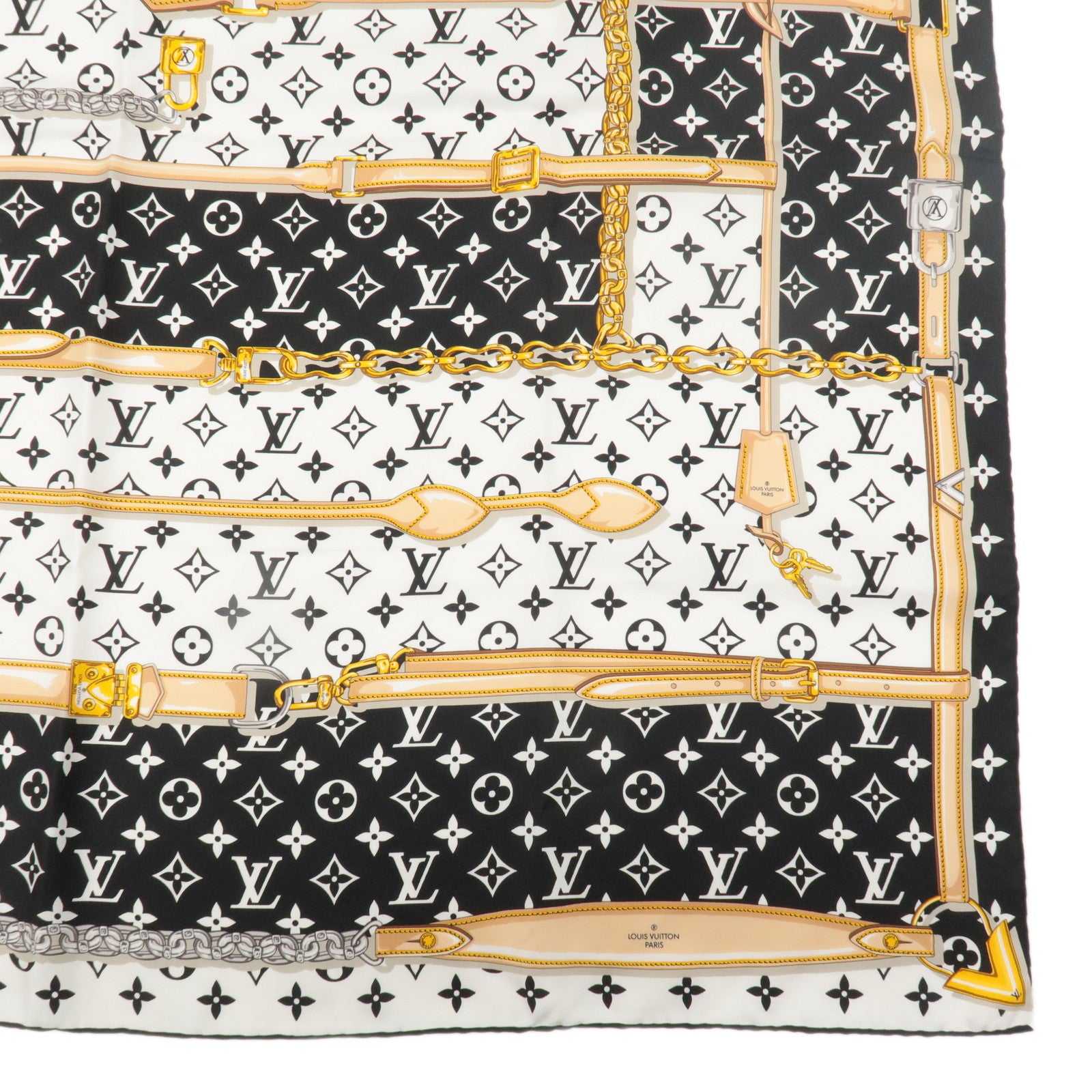 Louis Vuitton Carre Monogram Confidential Scarf Noir M78667