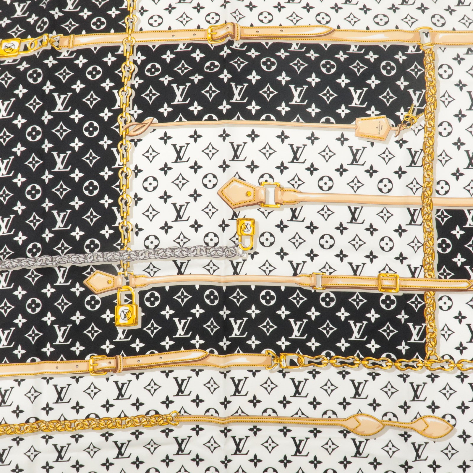 Louis Vuitton Carre Monogram Confidential Scarf Noir M78667