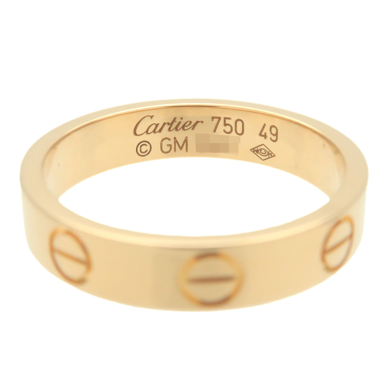 Cartier Mini Love Ring K18YG 750YG Yellow Gold #49 US5 EU49