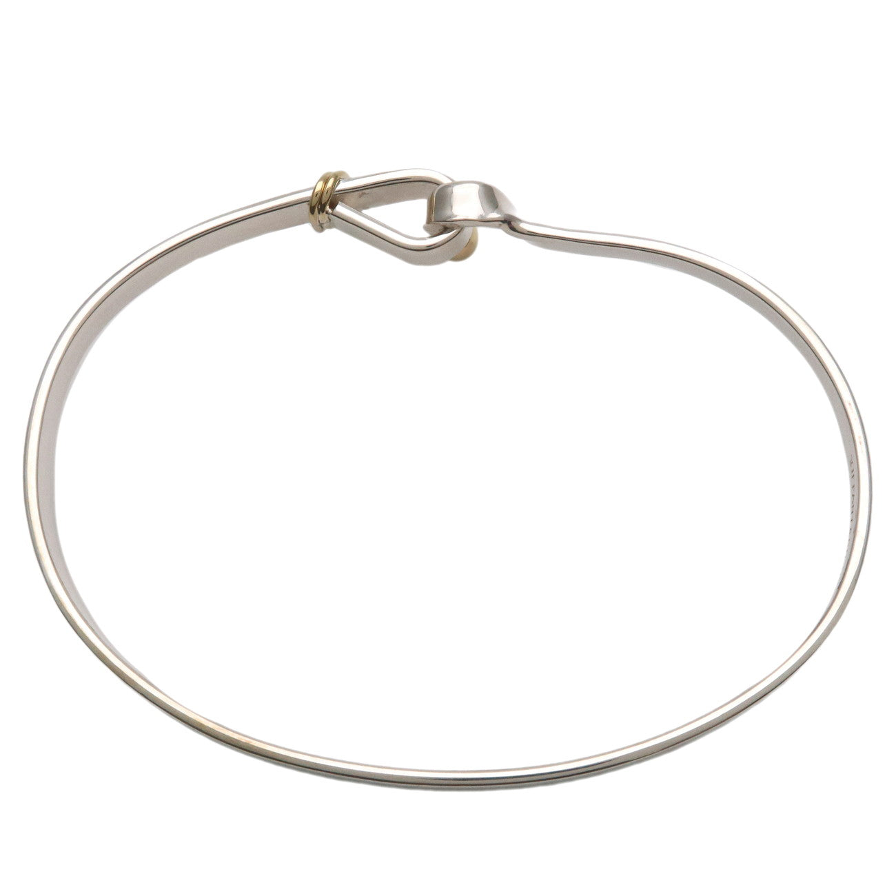 Tiffany&Co. Hook 
Eye Bangle SV925 K18YG Silver Yellow Gold