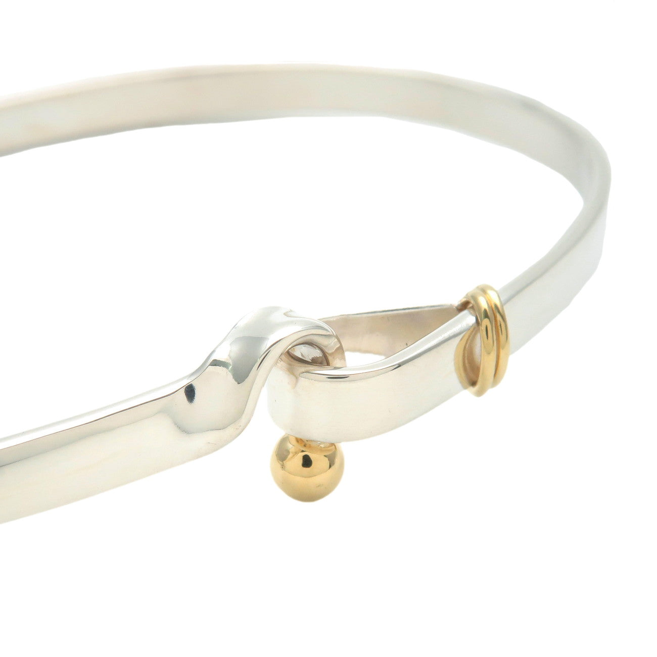 Tiffany&Co. Hook 
Eye Bangle SV925 K18YG Silver Yellow Gold