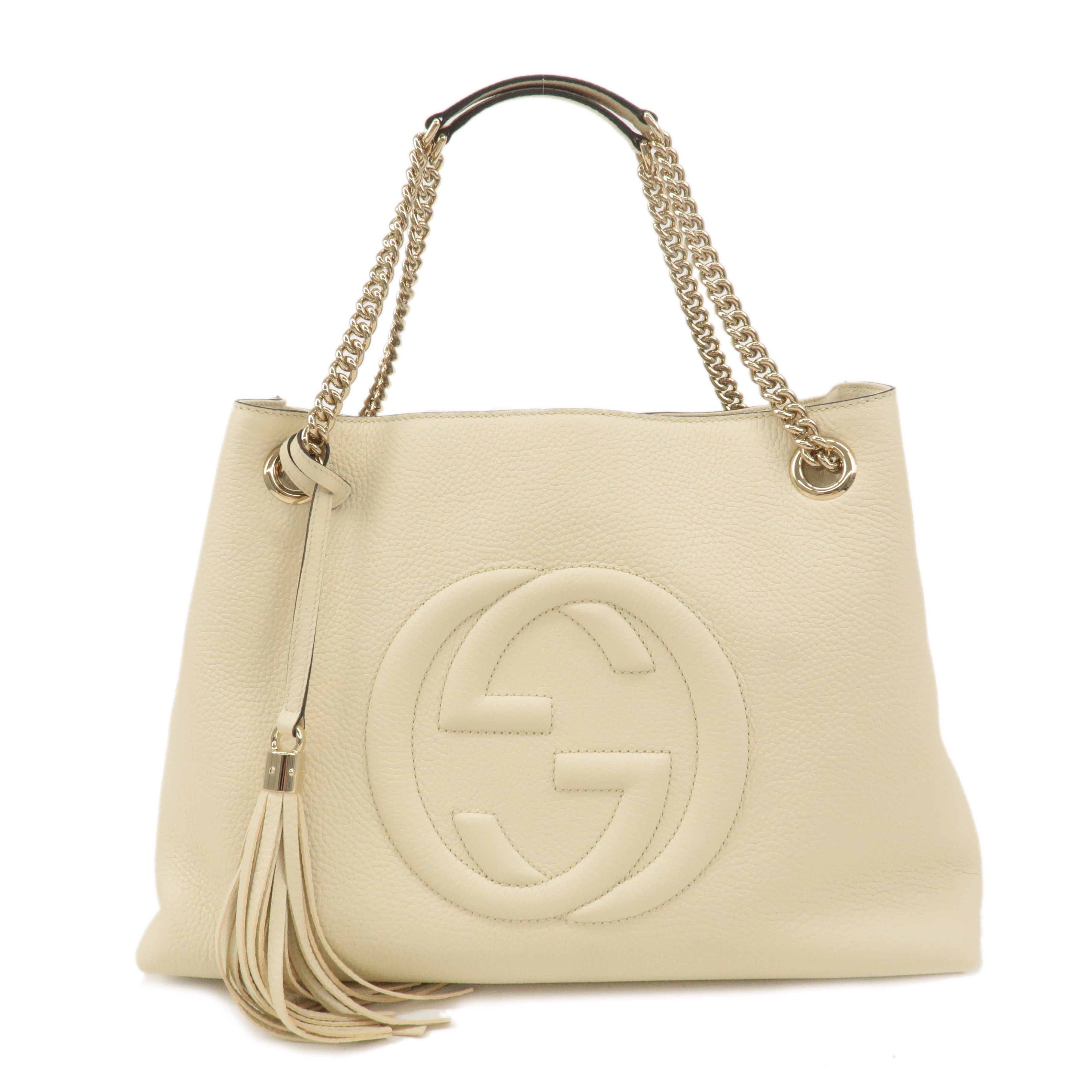 GUCCI-SOHO-Leather-Chain-Shoulder-Bag-Tote-Bag-Ivory-536196