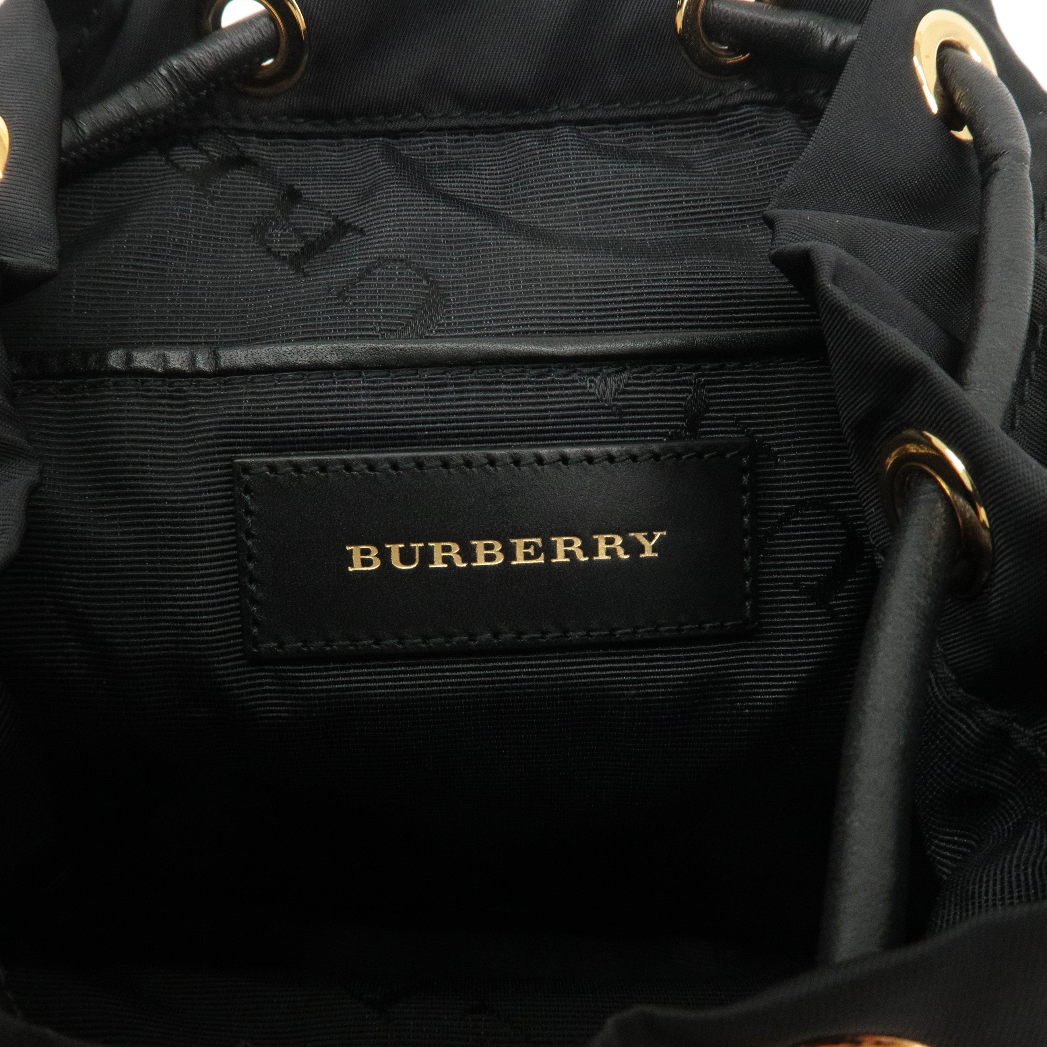 BURBERRY Nylon Leather Back Pack Ruck Sack Black