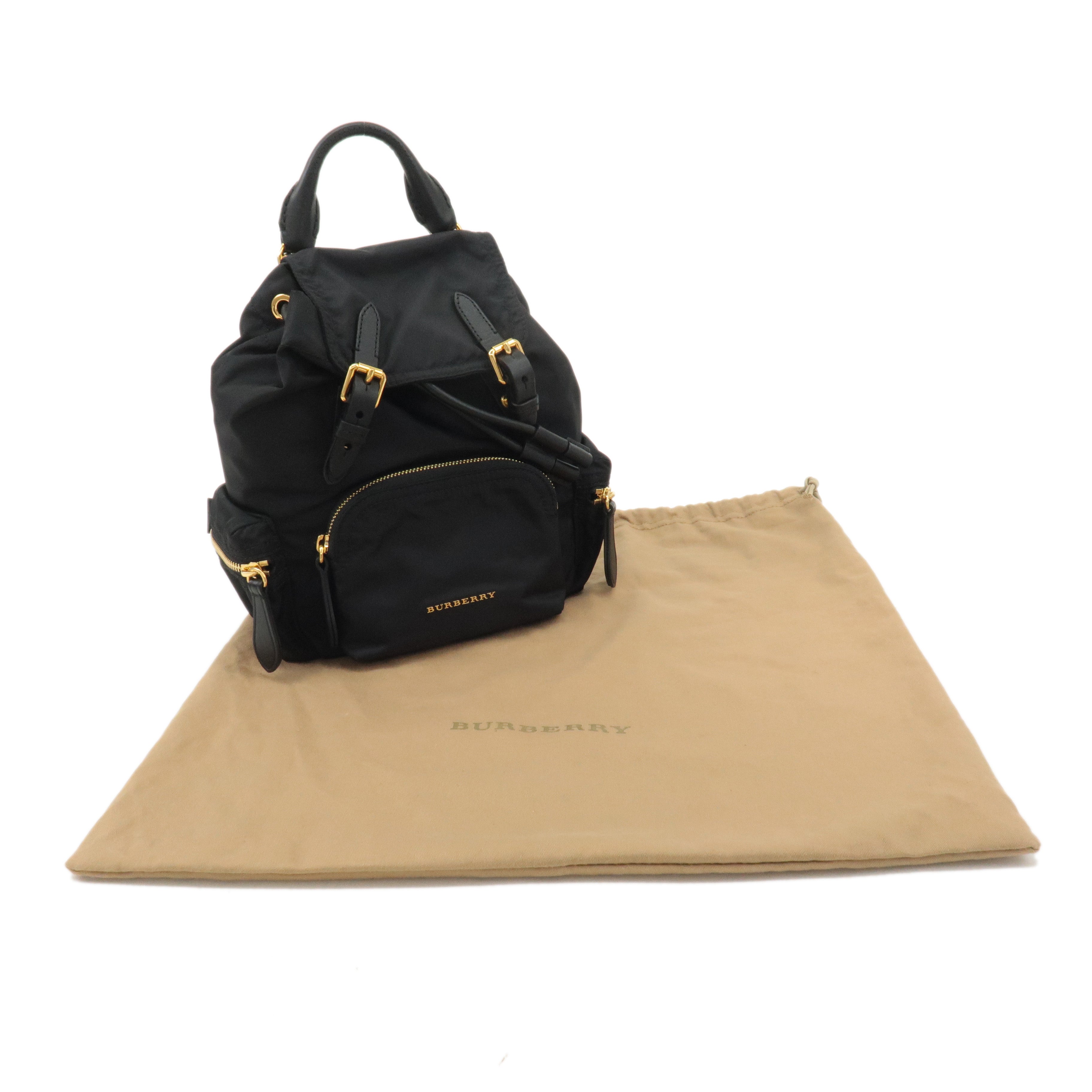 BURBERRY Nylon Leather Back Pack Ruck Sack Black