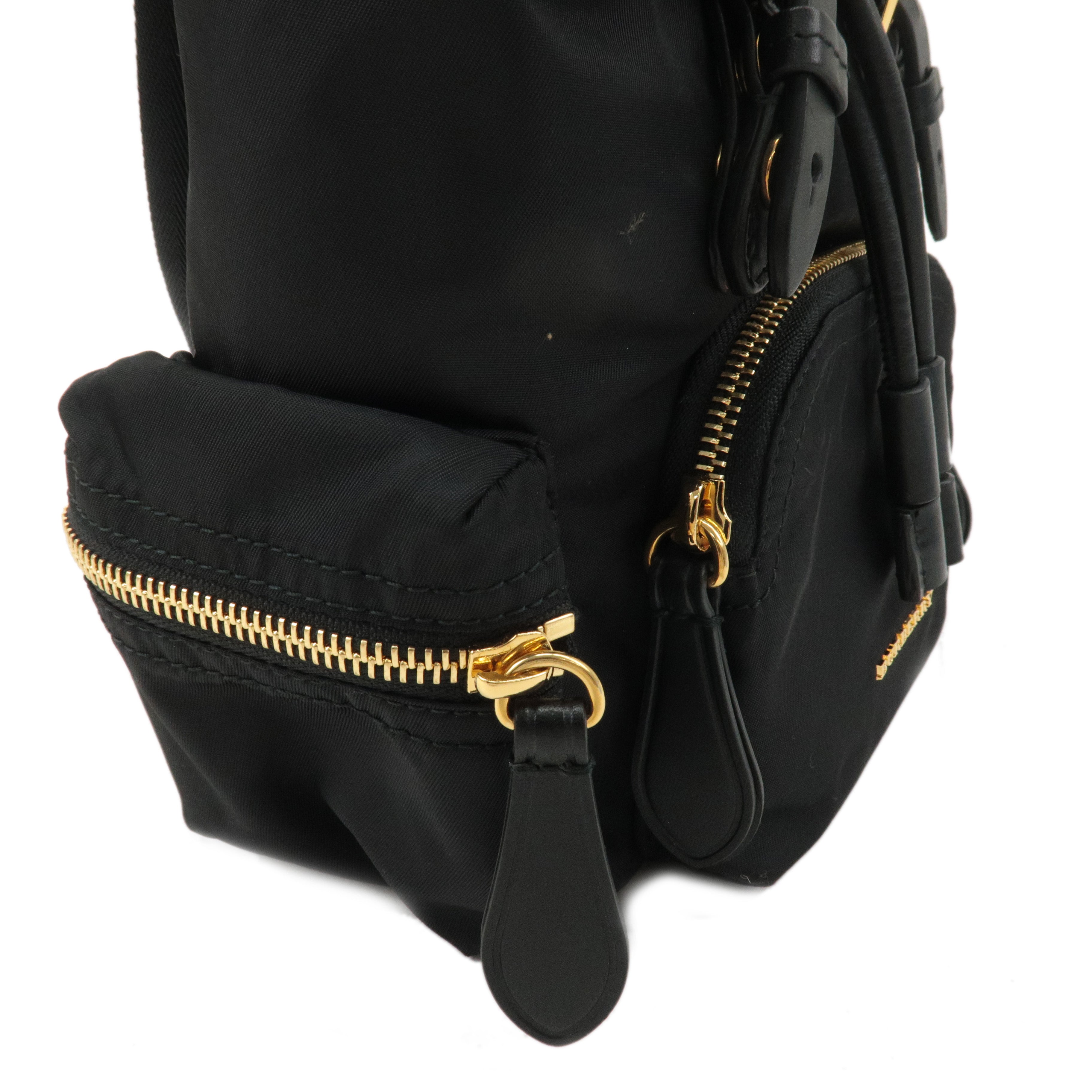 BURBERRY Nylon Leather Back Pack Ruck Sack Black