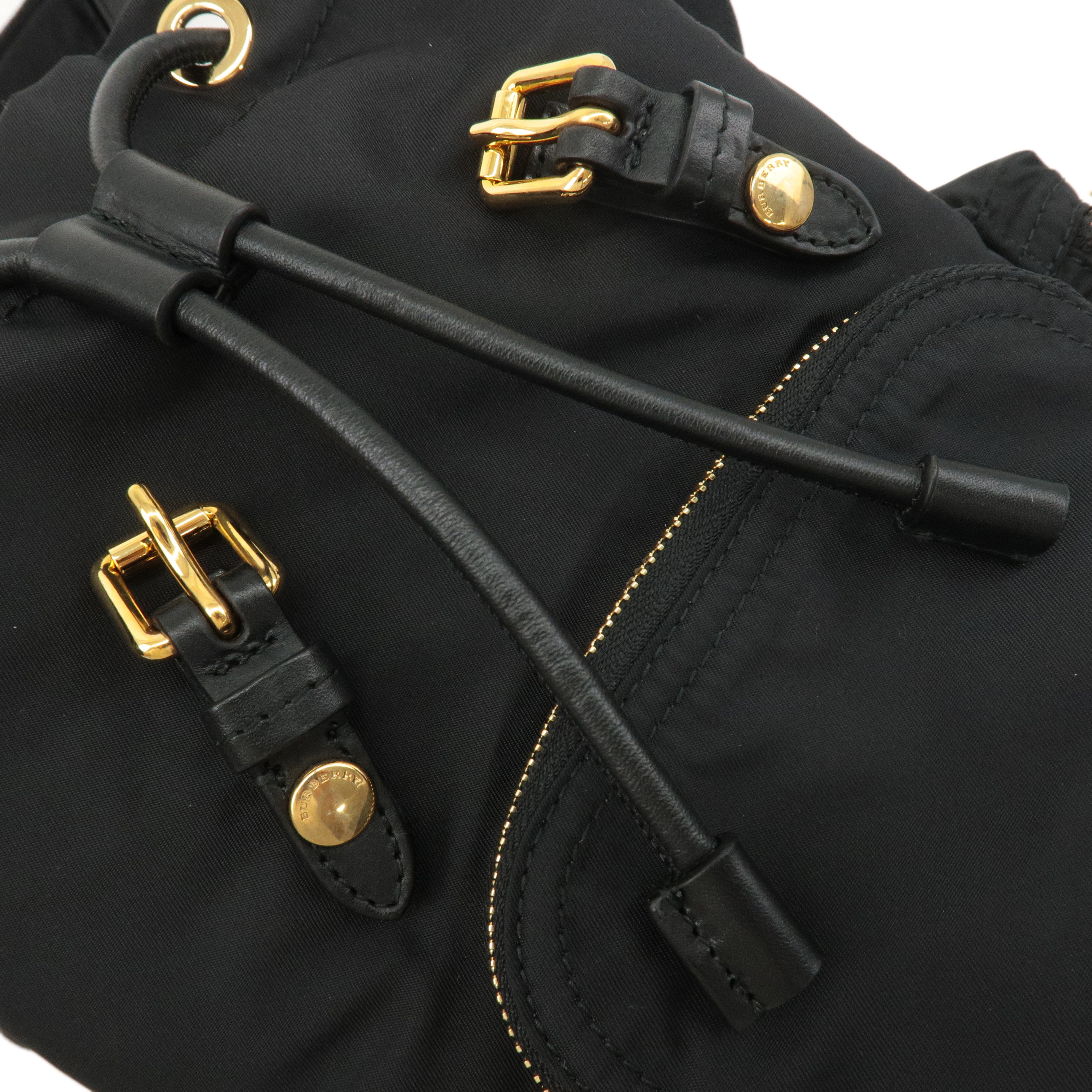 BURBERRY Nylon Leather Back Pack Ruck Sack Black