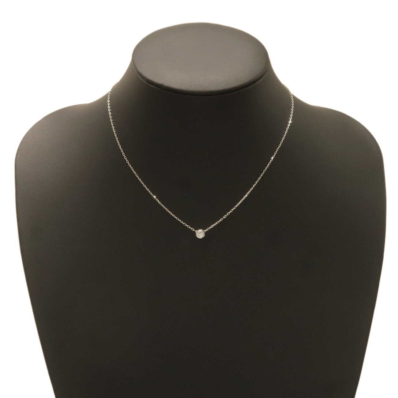 Cartier Diamant Leger Necklace LM 0.19ct Diamond K18 White Gold