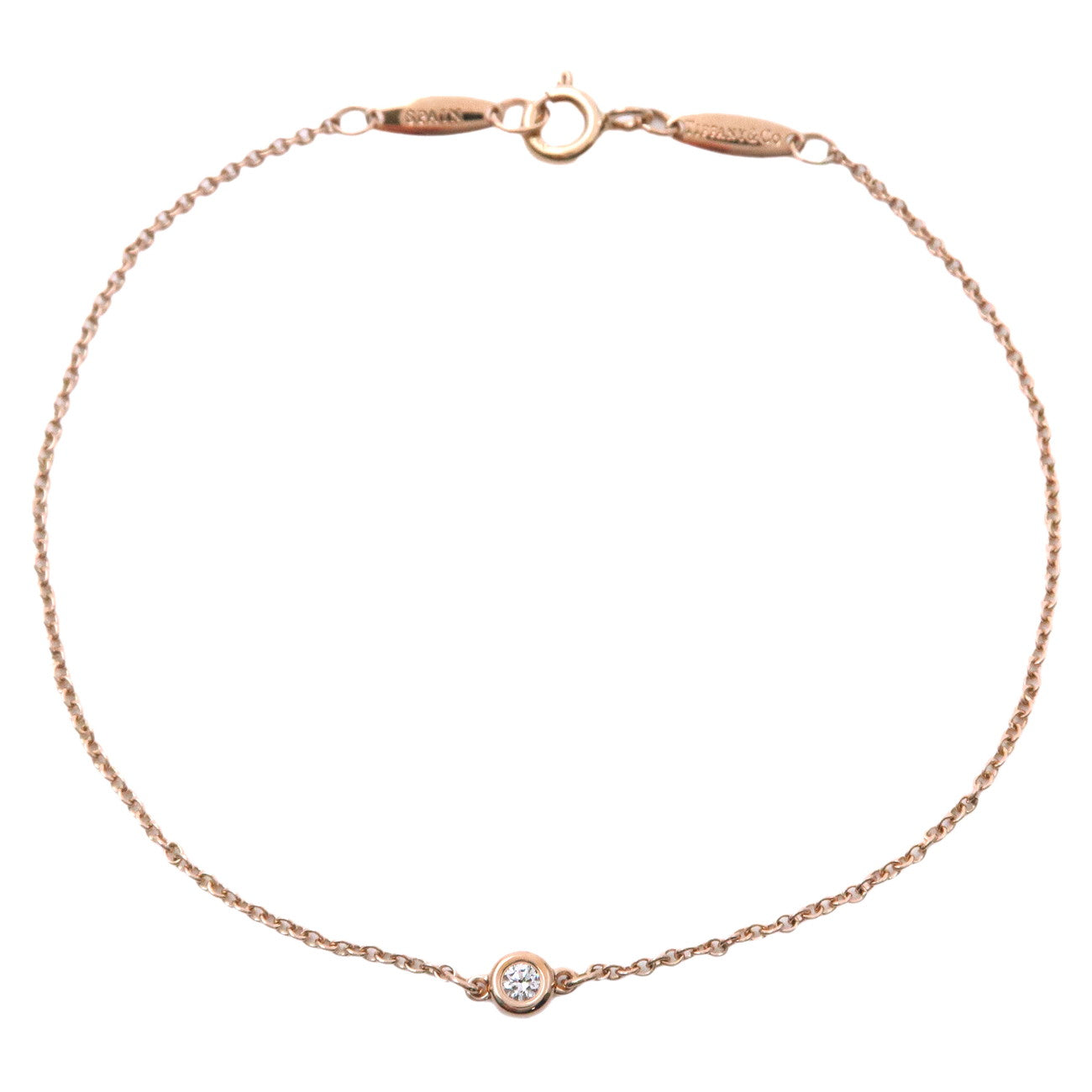 Tiffany&Co. By the Yard 1P Diamond Bracelet 0.03ct 750PG Rose Gold