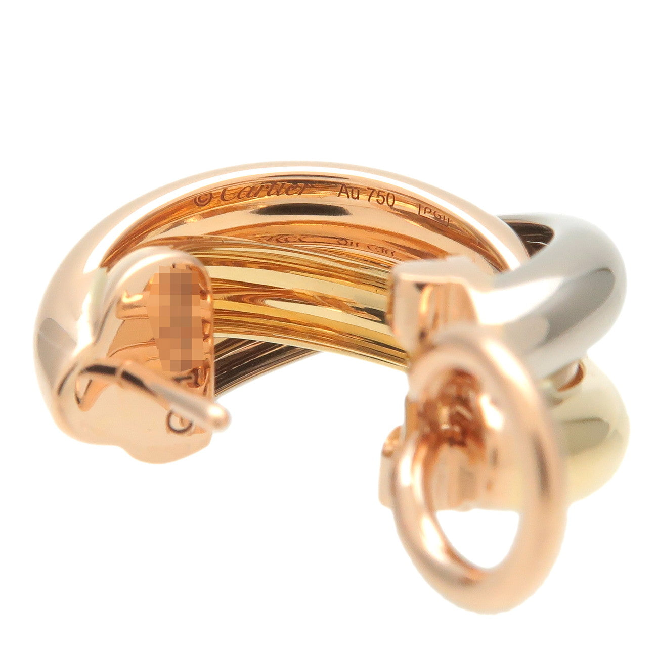 Cartier Trinity Earrings K18 750Yellow Gold White Gold Rose Gold