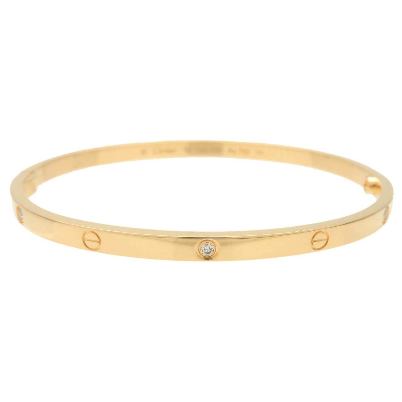 Cartier-Love-Bracelet-Bangle-Half-Diamond-K18-750YG-Yellow-Gold