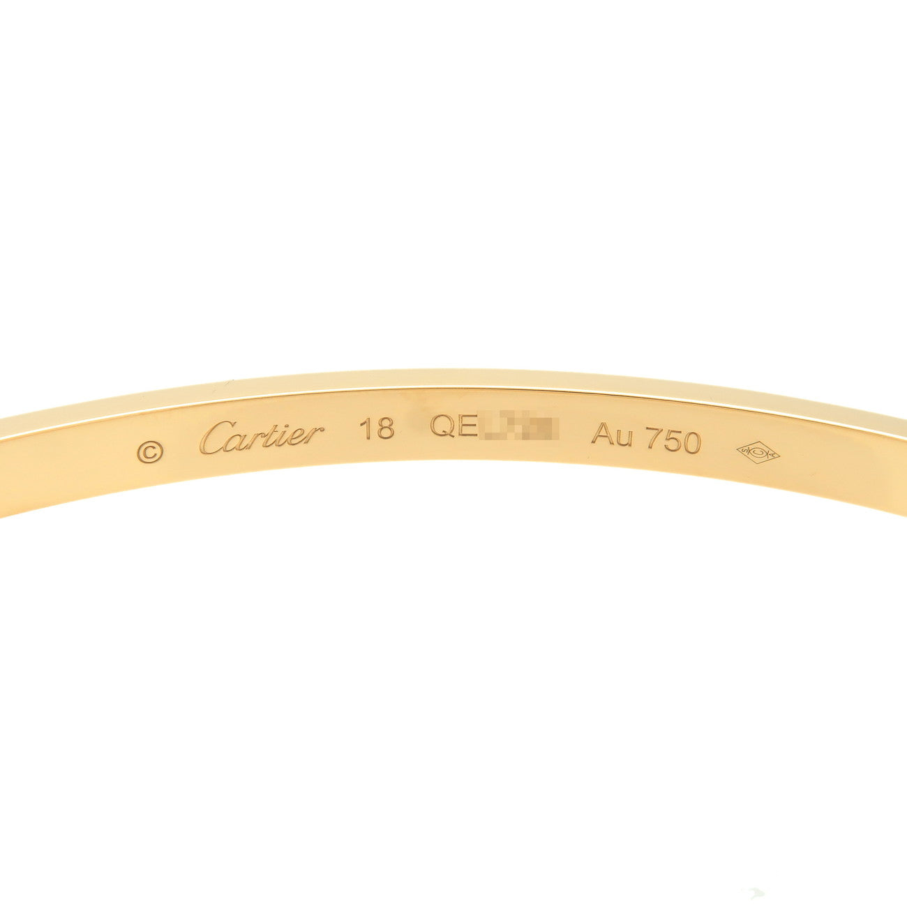 Cartier Love Bracelet Bangle Half Diamond K18 750YG Yellow Gold