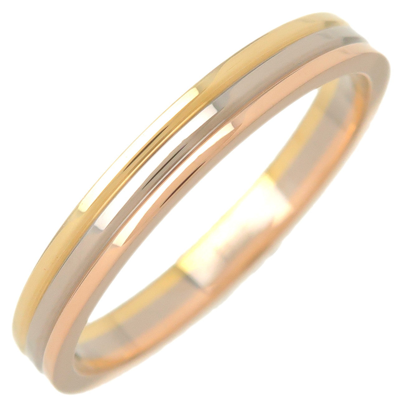 Cartier-Vendome-Three-Color-Ring-K18-750YG/WG/PG-#51-US5.5-6-EU51