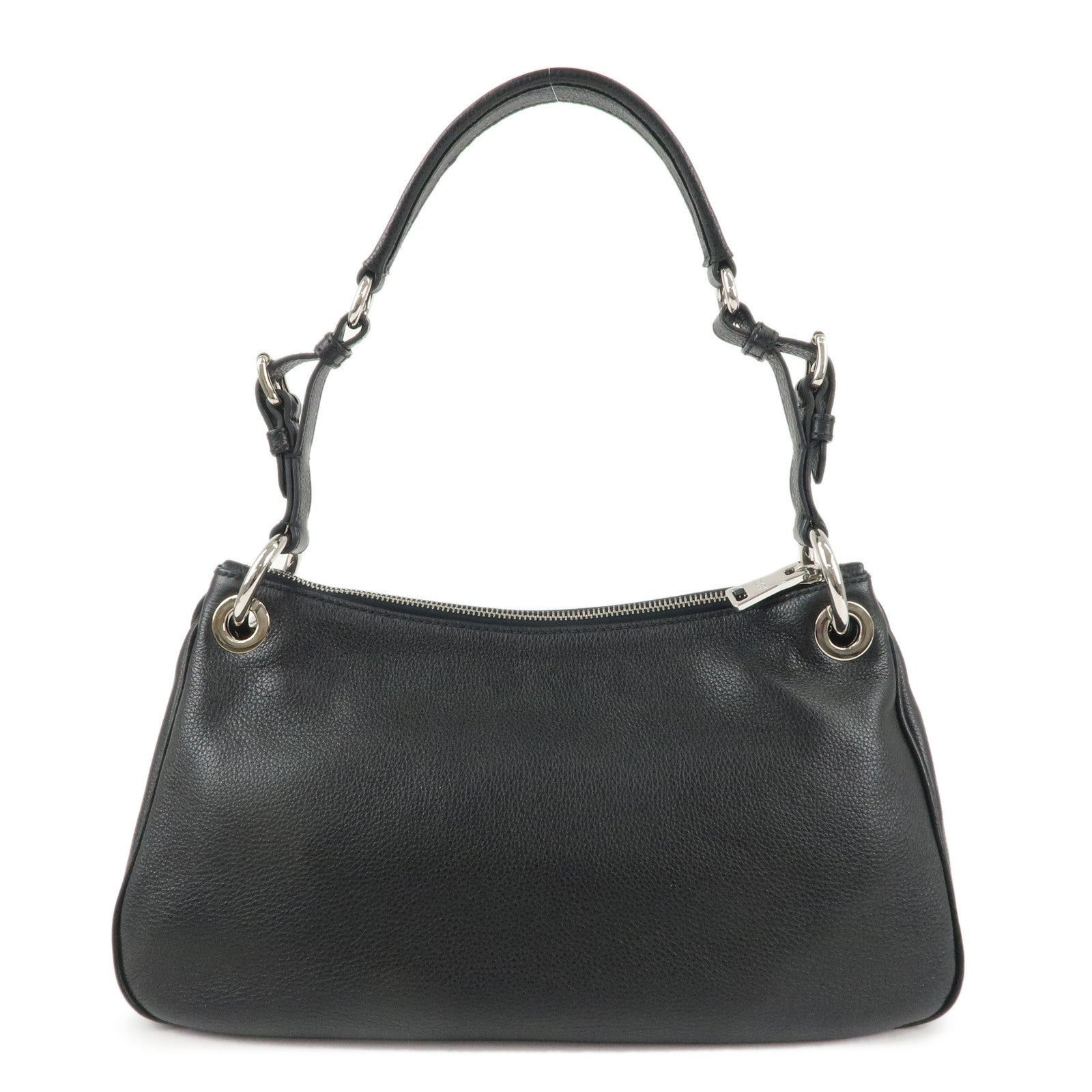 PRADA Leather Shoulder Bag NERO Black B4894M