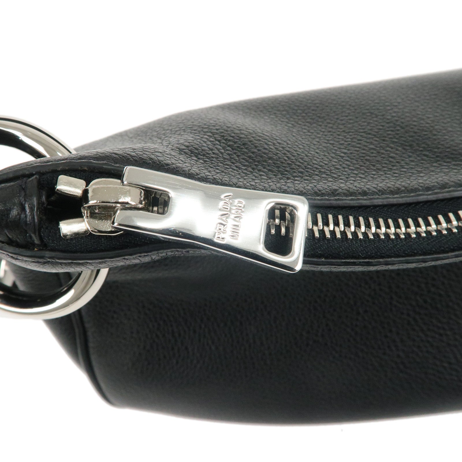 PRADA Leather Shoulder Bag NERO Black B4894M