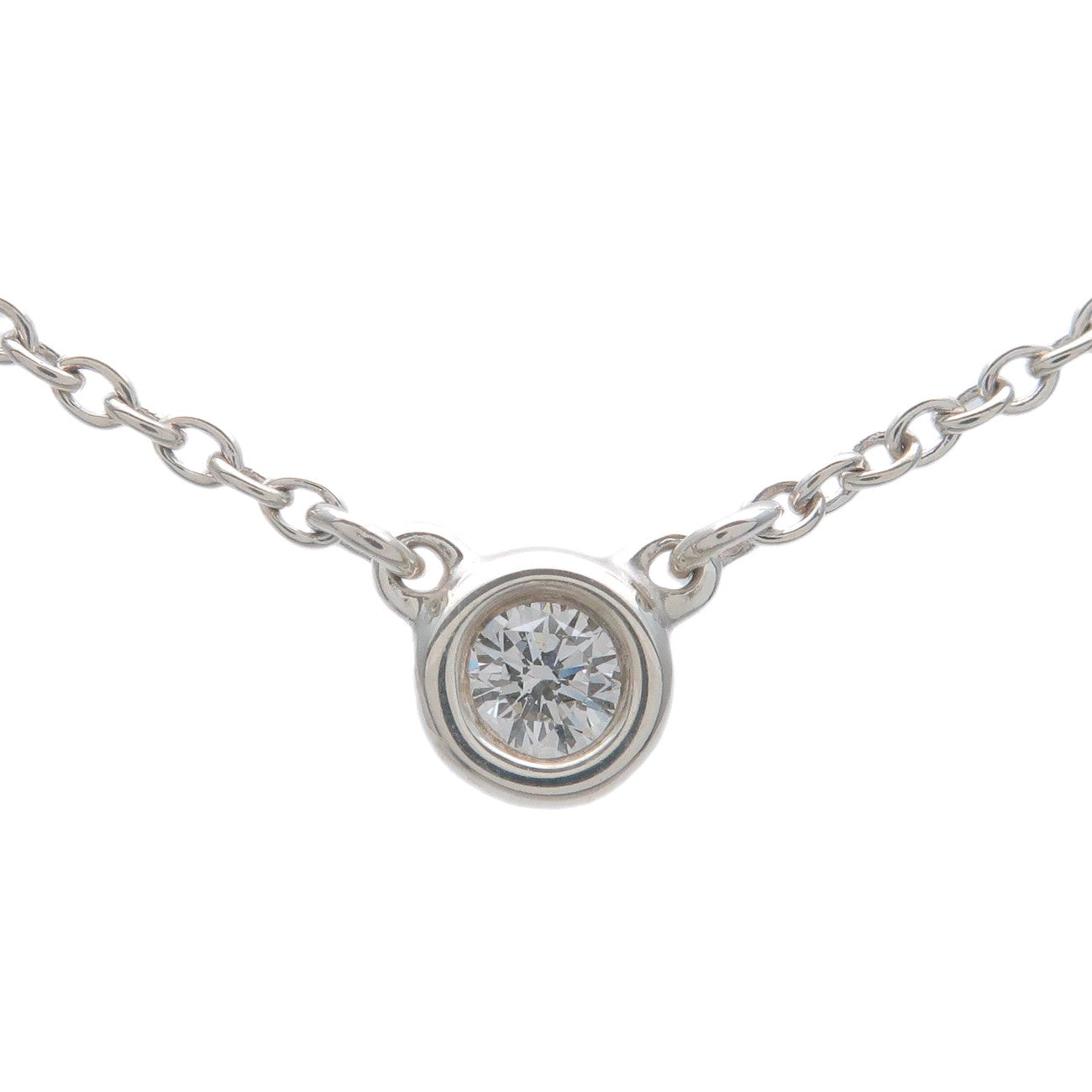 Tiffany&Co.-By-the-Yard-1P-Diamond-Necklace-0.05ct-SV925-Silver