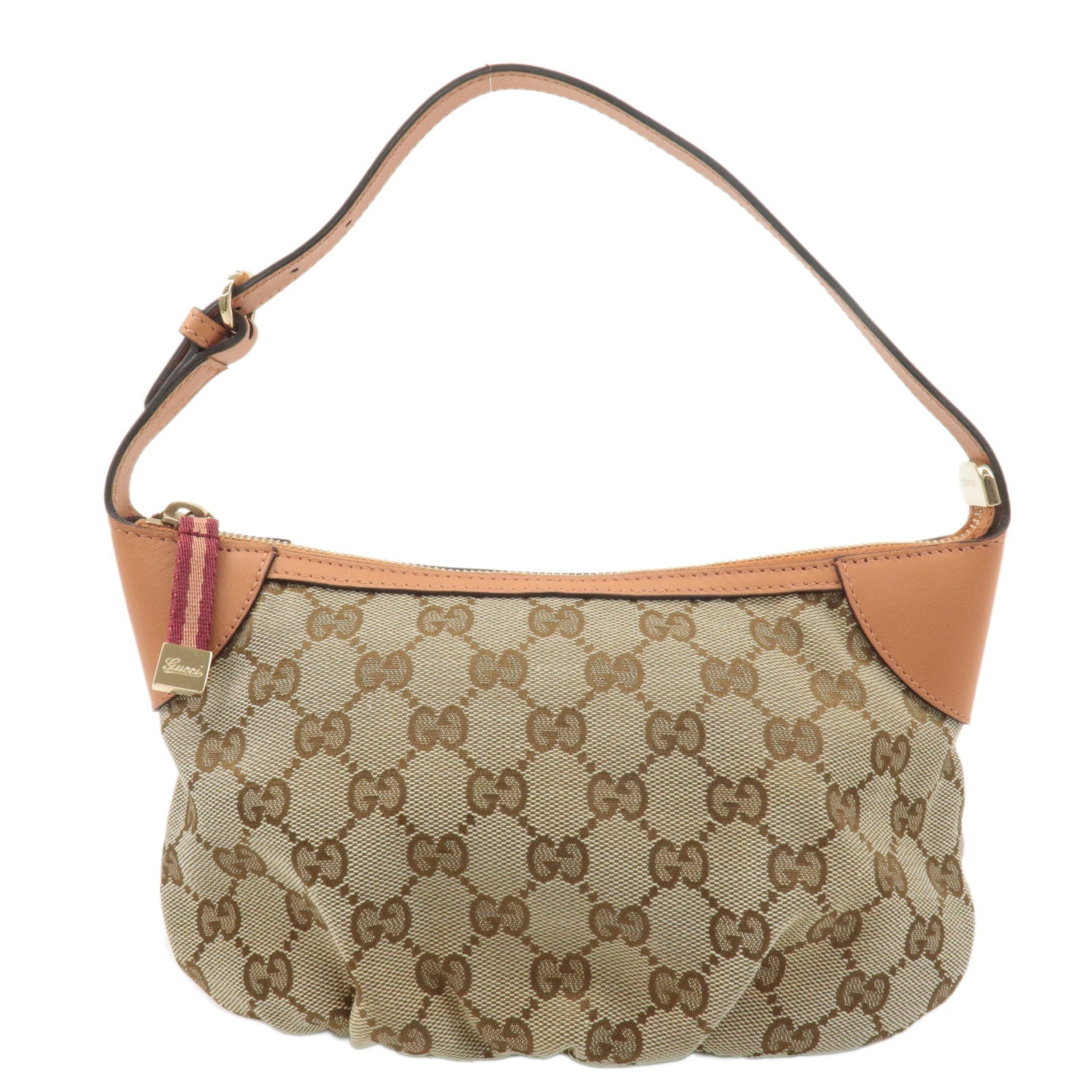 GUCCI-GG-Canvas-Leather-Shoulder-Bag-Hand-Bag-Beige-224093