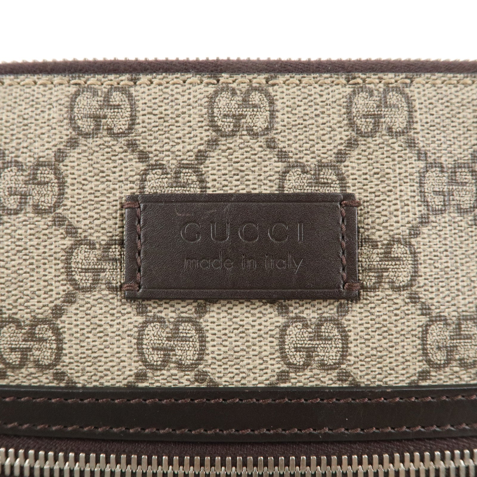 GUCCI GG Supreme Leather Messenger Shoulder Bag Beige Brown 406410