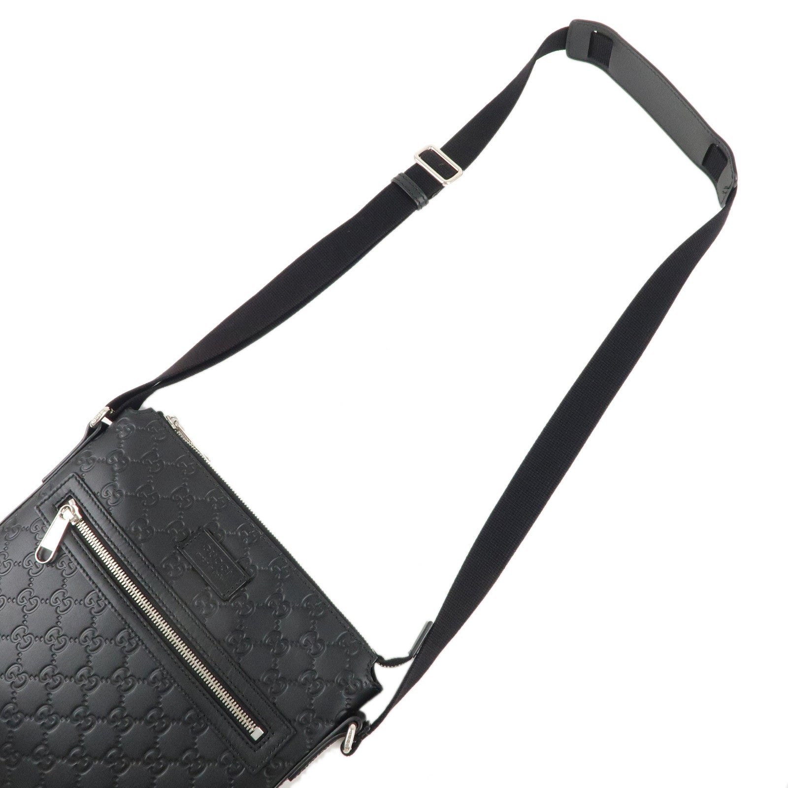 GUCCI Guccissima Messenger Bag Crossbody Bag Black 406410