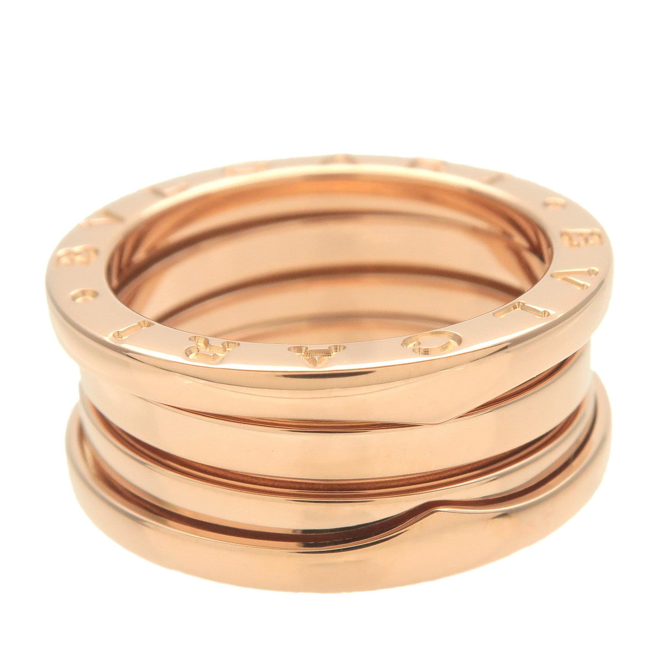 BVLGARI B-zero1 Ring 3 Band #53 K18PG 750PG Rose Gold US6.5 EU53