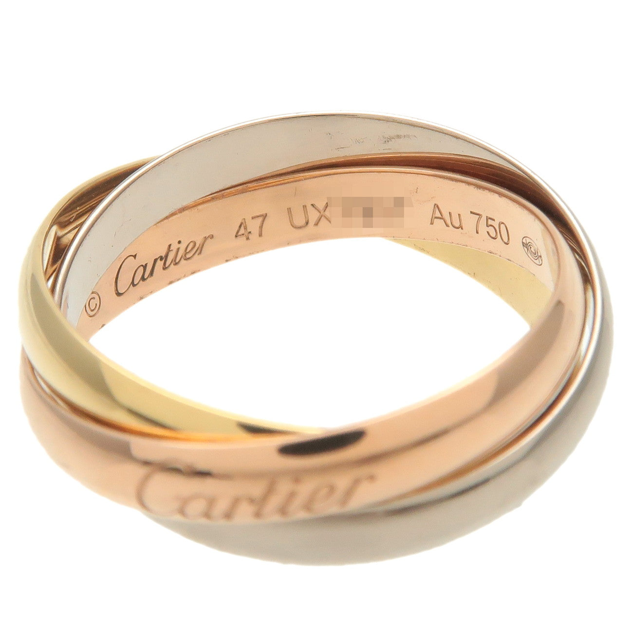 Cartier Trinity Ring SM K18 750YG/WG/PG #47 US4-4.5 EU47 HK9.5