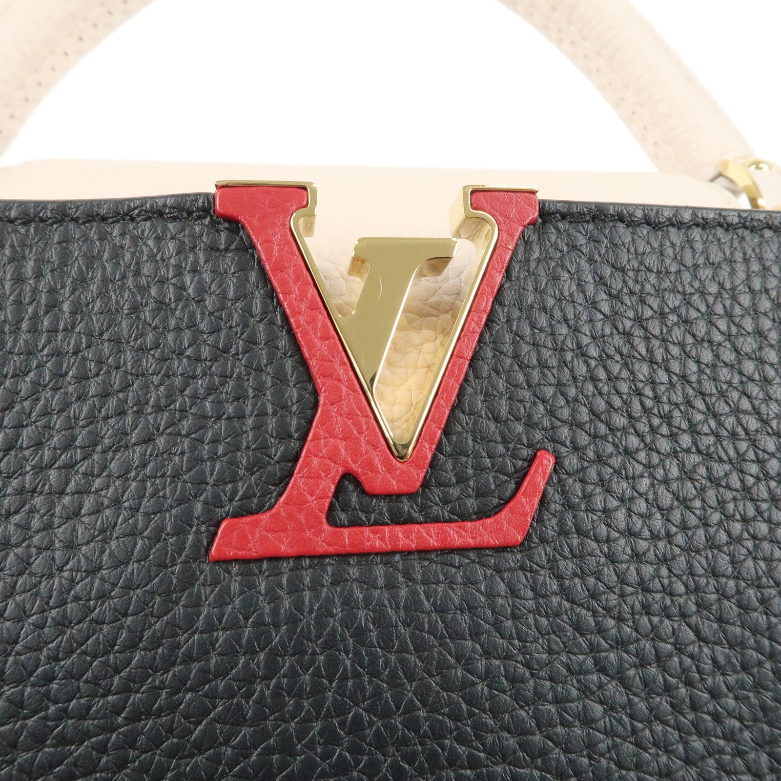 Louis Vuitton Capucines BB 2Way Bag Hand Bag Black Ivory M21043