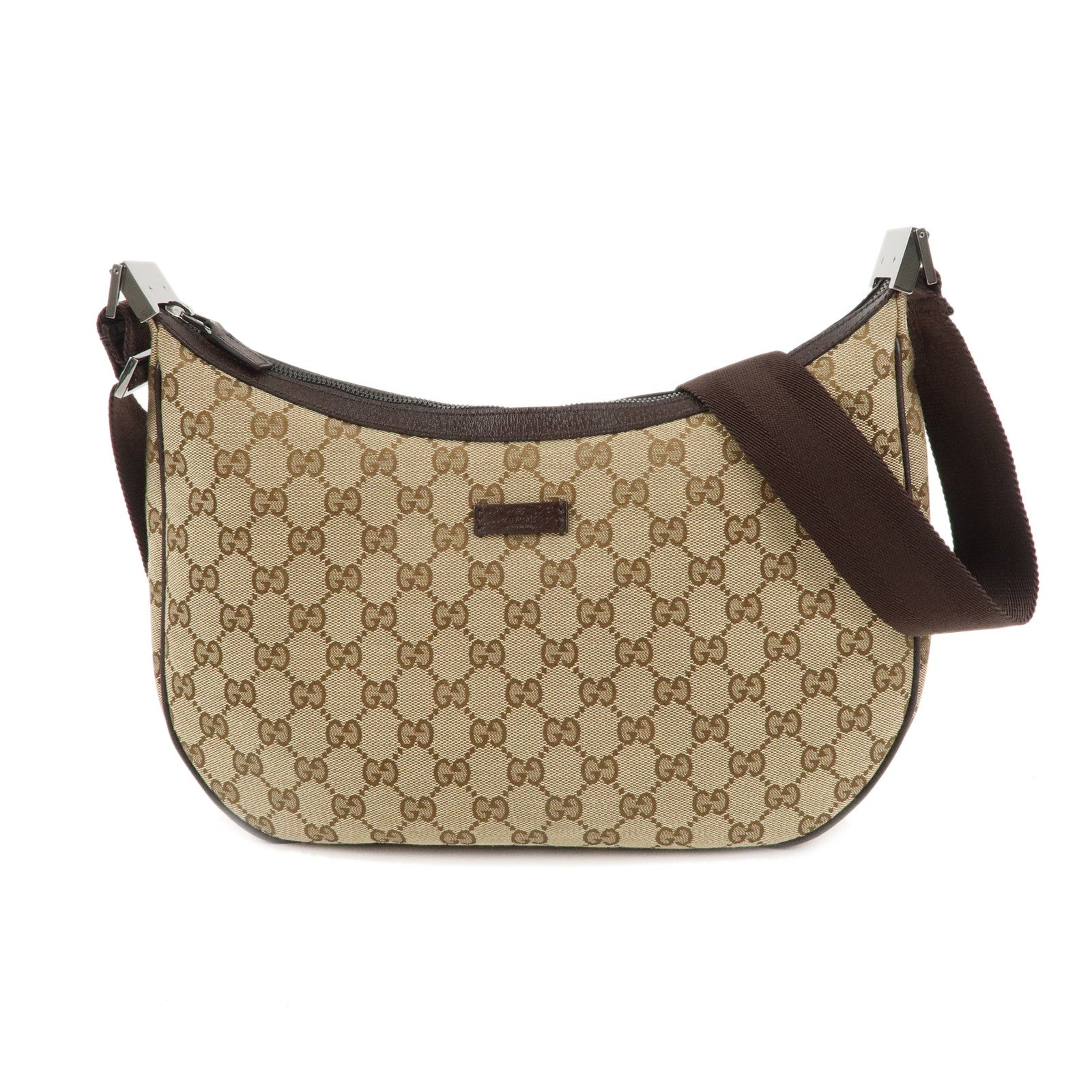 GUCCI-GG-Canvas-Leather-Shoulder-Crossbody-Bag-Beige-Brown-122790