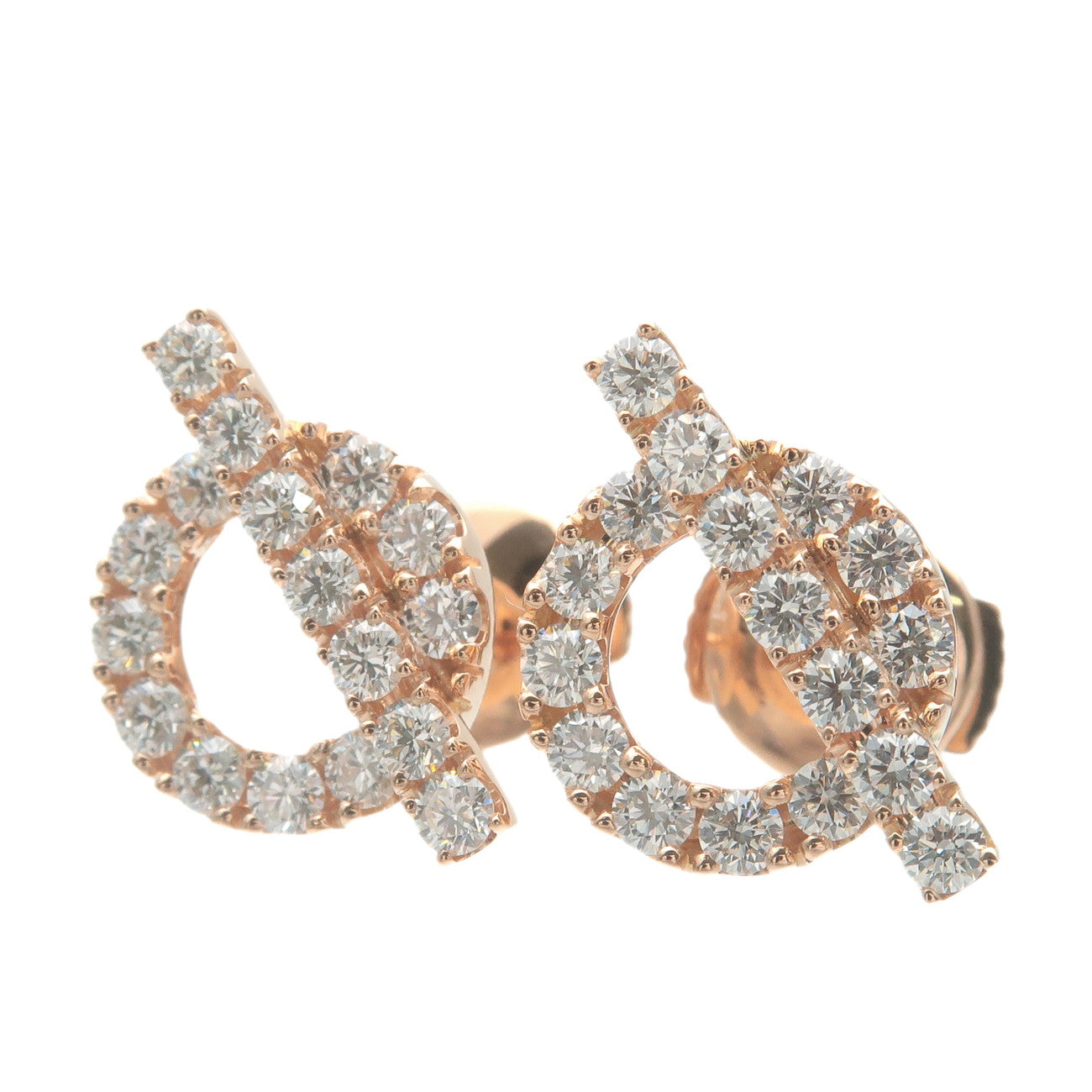 HERMES Finesse Diamond Earring  0.92ct K18 750PG Rose Gold