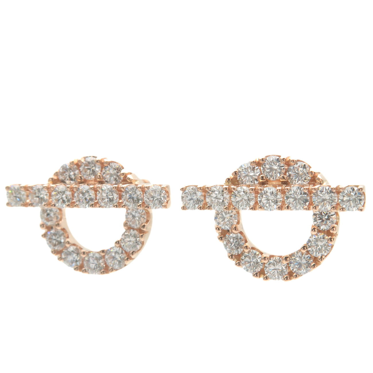 HERMES Finesse Diamond Earring  0.92ct K18 750PG Rose Gold