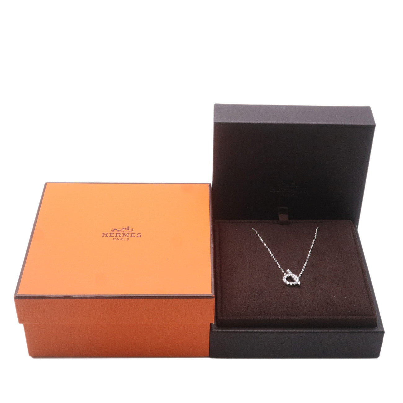 Hermes Finesse Diamond Necklace 0.46ct K18WG 750WG White Gold