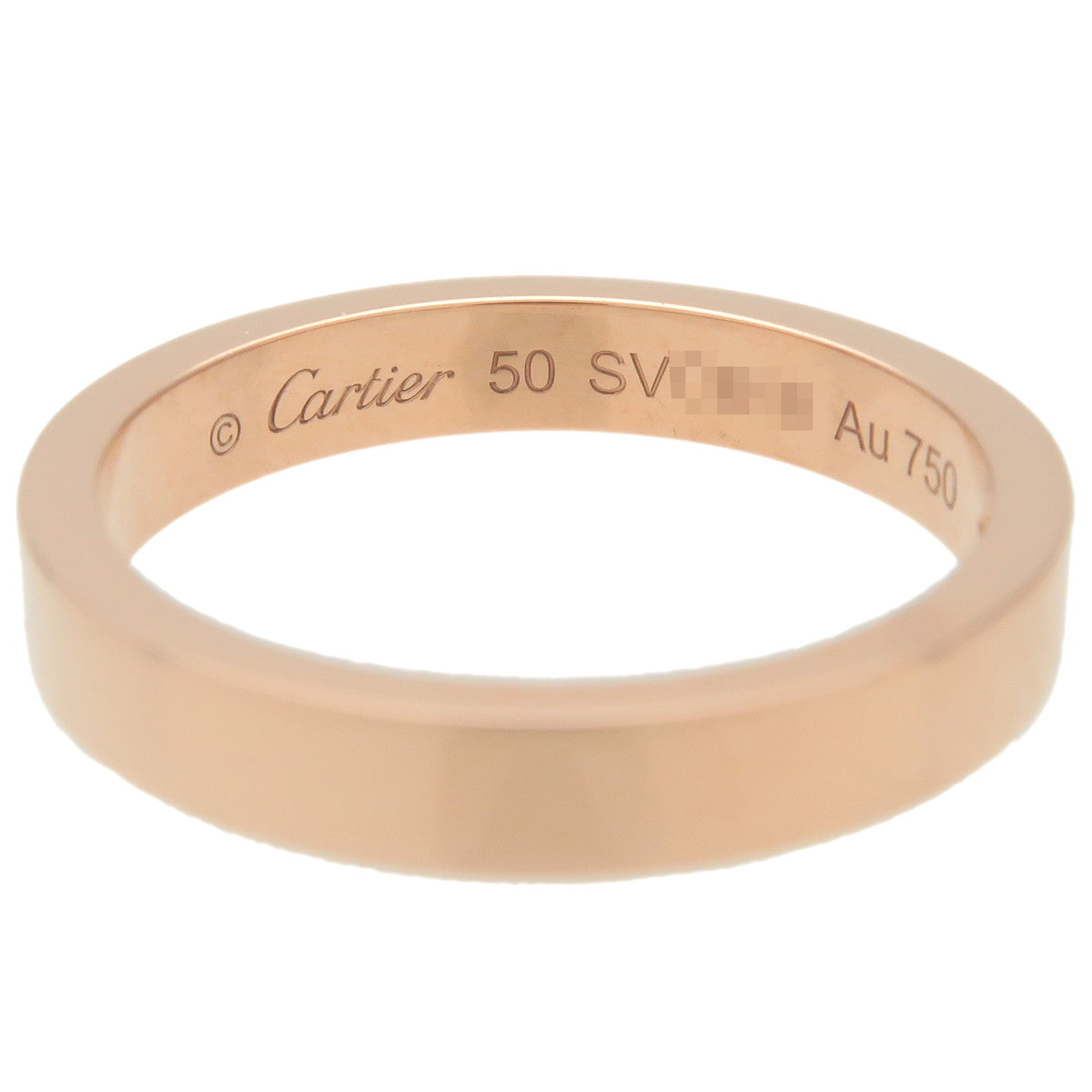 Cartier Engraved 1P Diamond Ring K18 750PG #50 US5-5.5 EU50