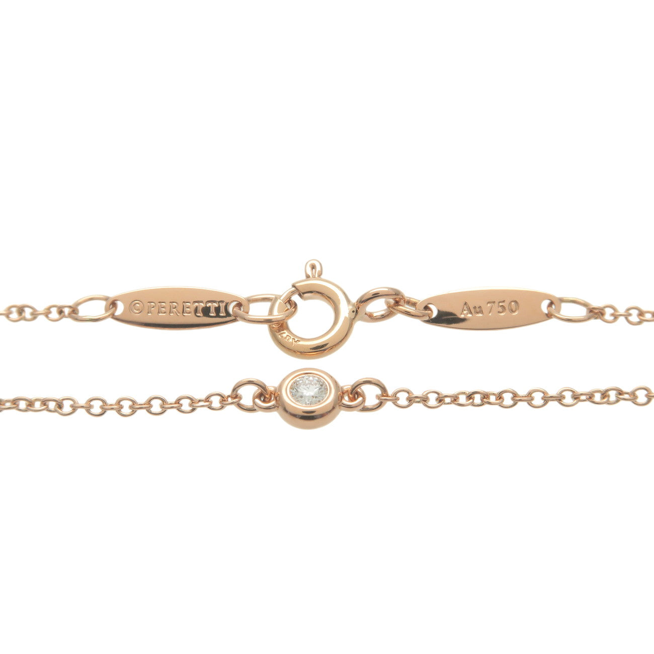 Tiffany&Co. By The Yard 1P Diamond Bracelet 0.03ct K18 Rose Gold