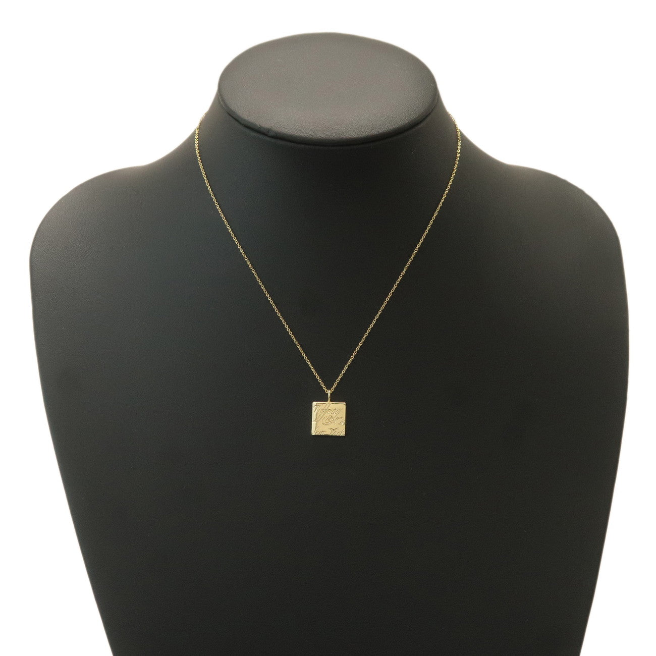 Tiffany&Co. Notes Square Necklace K18YG Yellow Gold