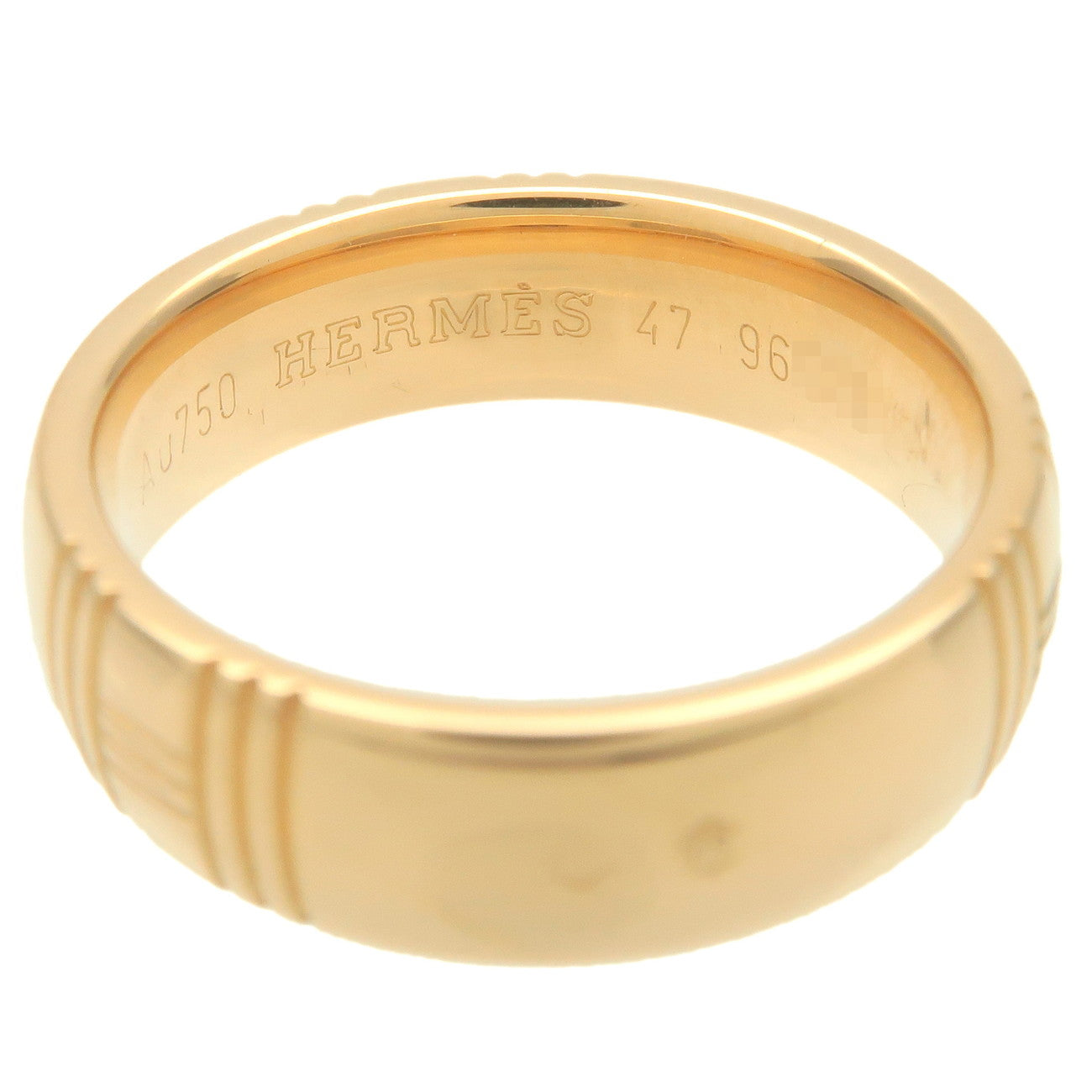 HERMES Ariane Kelly Ring K18YG Yellow Gold #47 US4-4.5 EU47