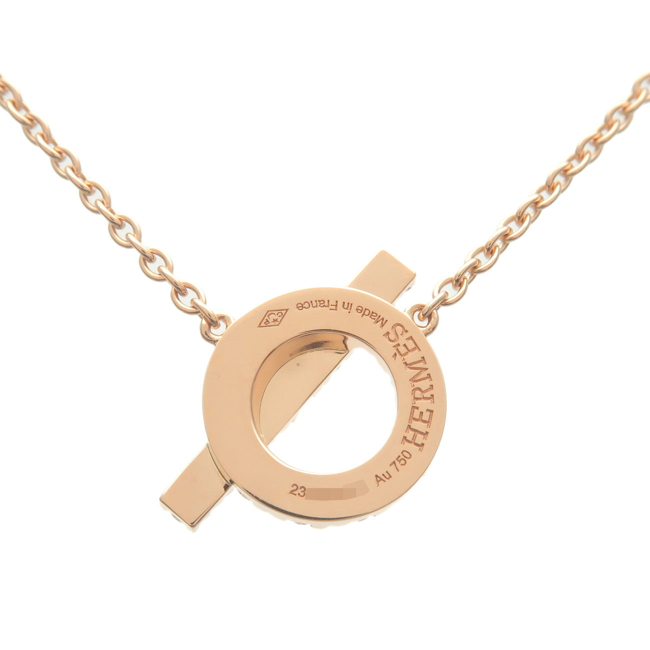 HERMES Finesse Necklace Diamond K18PG 750PG Rose Gold Used