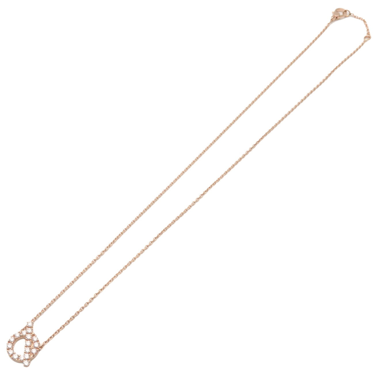 HERMES Finesse Necklace Diamond K18PG 750PG Rose Gold