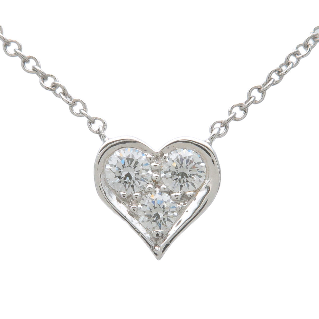 Tiffany&Co.-Sentimental-Heart-3P-Diamond-Necklace-PT950-Platinum