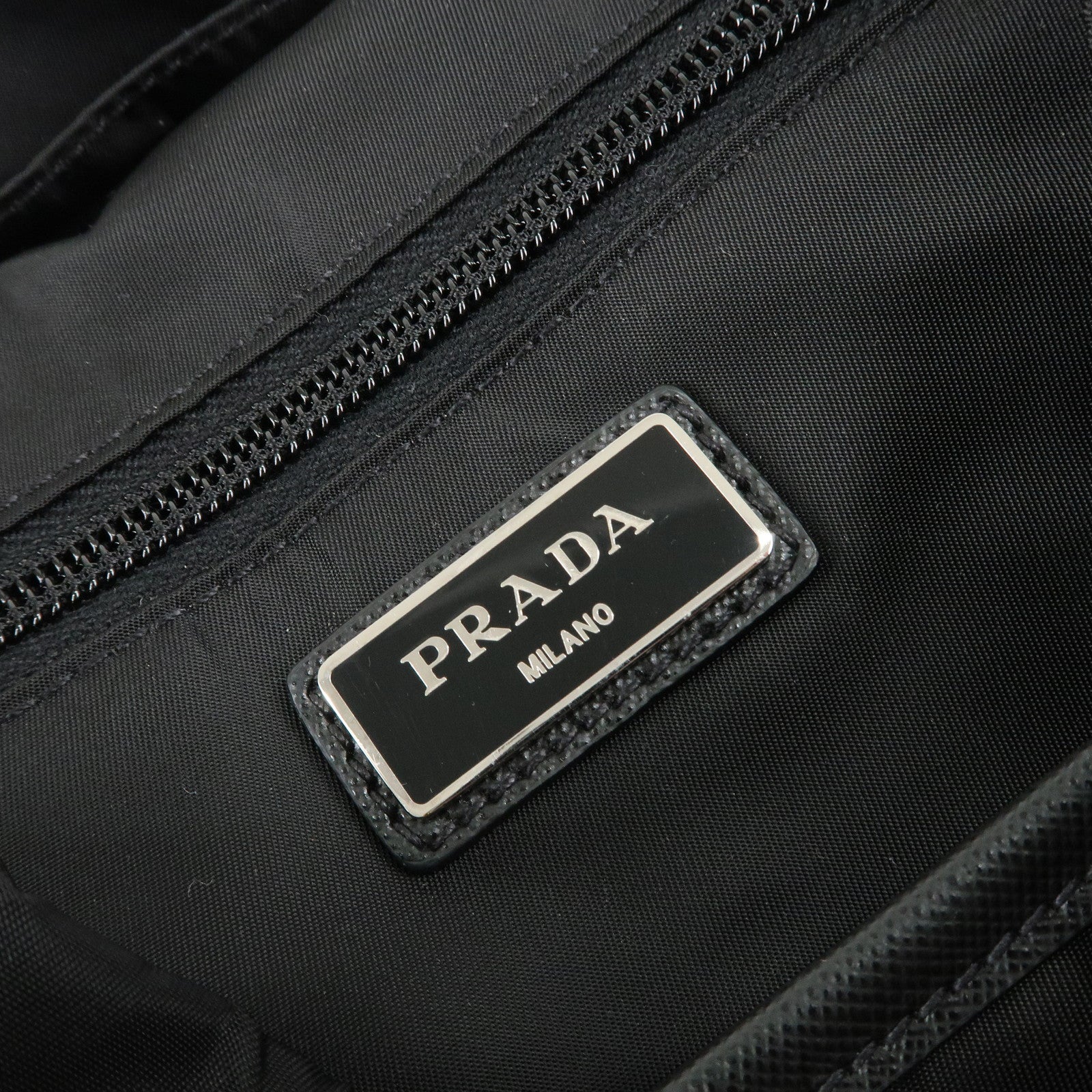 PRADA Saffiano Nylon Leather Backpack Rucksack Black Yellow