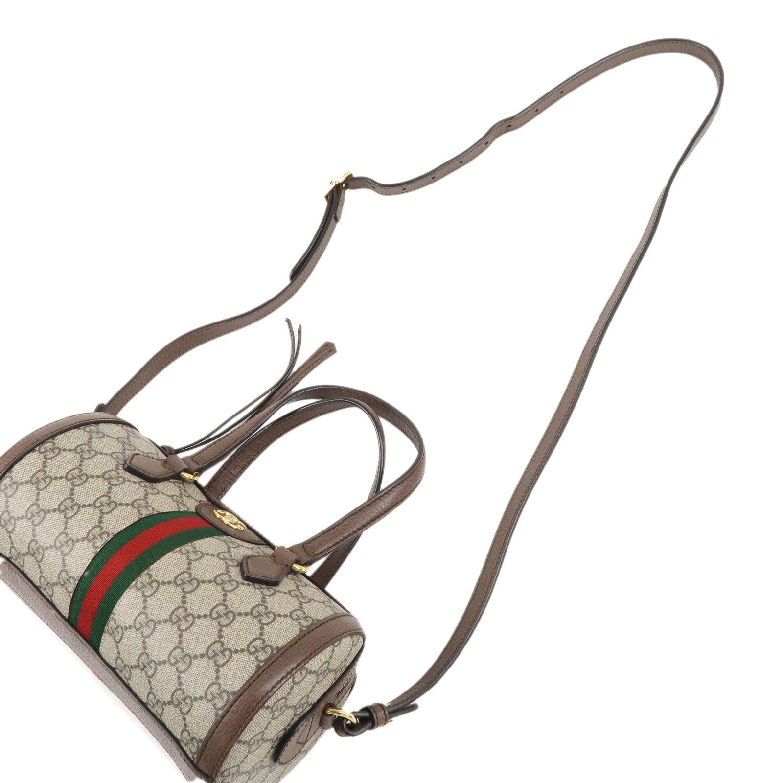 GUCCI Ophidia GG Supreme Leather 2Way Bag Mini Boston 602577