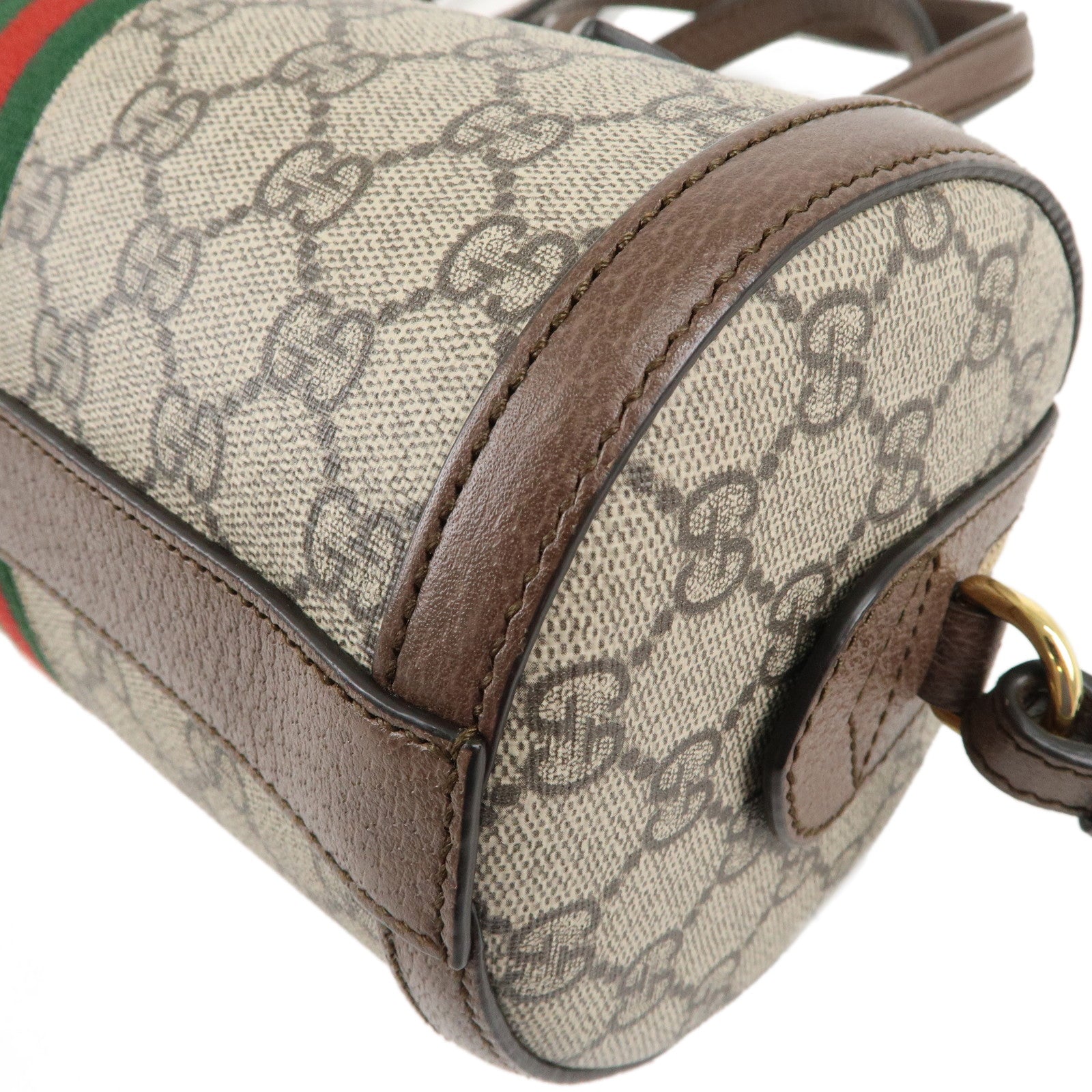 GUCCI Ophidia GG Supreme Leather 2Way Bag Mini Boston 602577