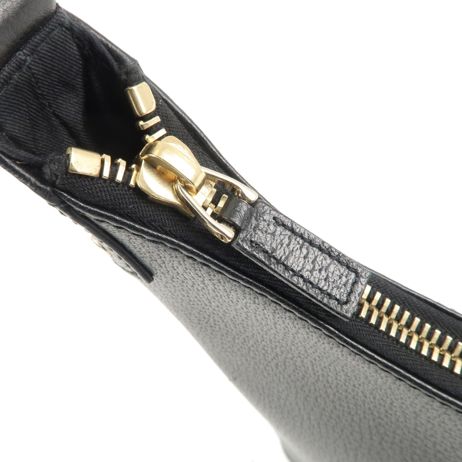 GUCCI Leather Shoulder Bag Hand Bag Black 115003