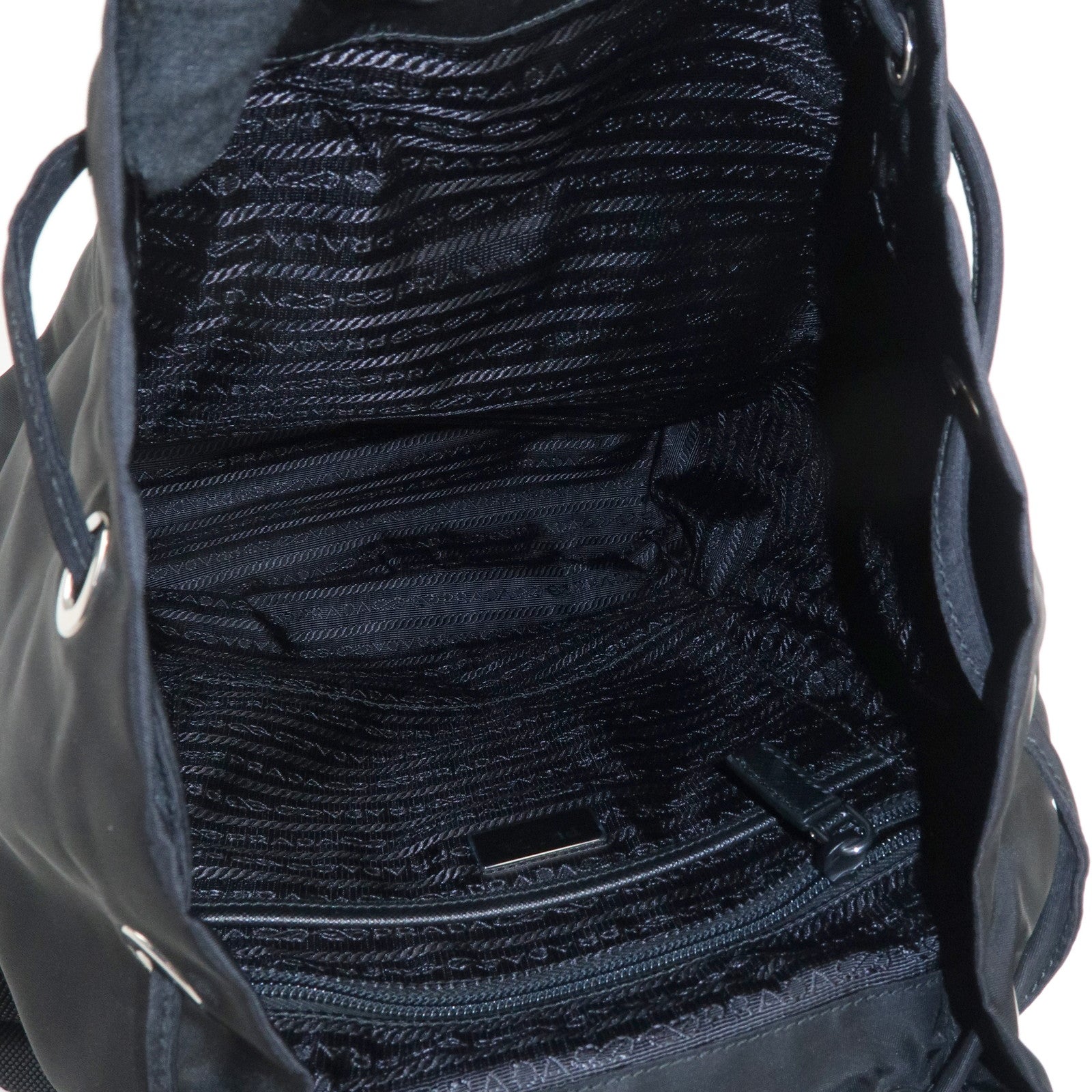 PRADA Nylon Leather Backpack Black 1BZ032