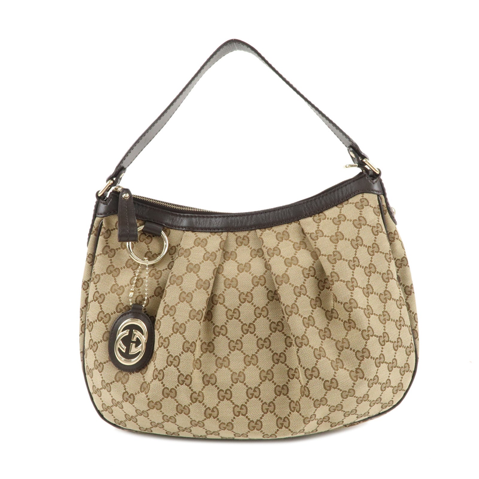 GUCCI-Sukey-GG-Canvas-Leather-Shoulder-Bag-Beige-Brown-232955